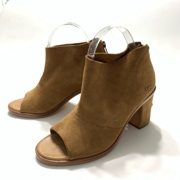 UGG Ginger Open Toe Suede Boot Ankle Bootie - Picture 2 of 16